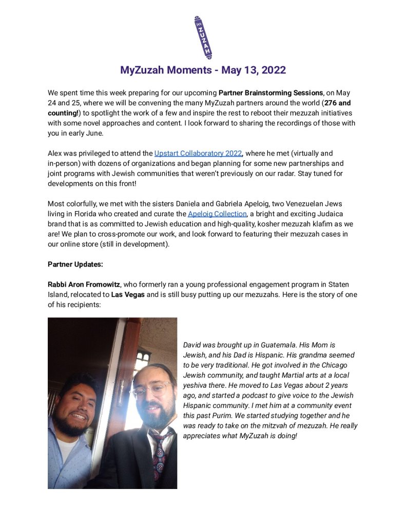 thumbnail of MyZuzah Moments – May 13, 2022